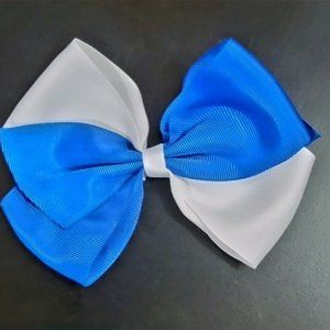 Blue/White School Spirit Oversized Bow